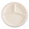 Boardwalk Bagasse PFAS-Free Dinnerware, Plate, 10 in. dia, 3-Compartment, White, 500PK PL-11BW-NPFA - alternate 4